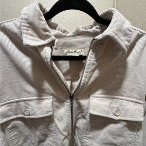 Eddie Bauer Cream Corduroy Zip-Up Jacket